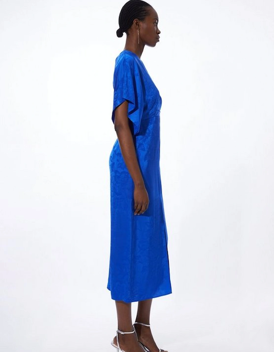 Premium Jacquard Midaxi Sleeve Woven Dress