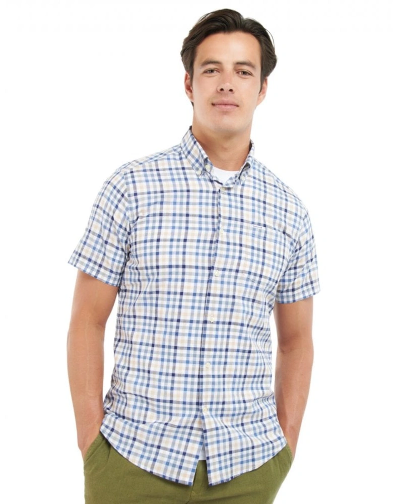 Kinson Check Tailored Fit Shirt -  Stone