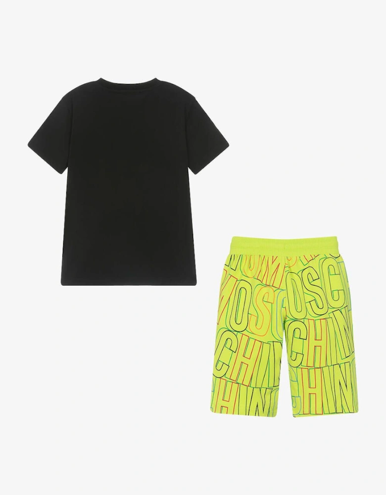 Black & Lime Shorts Set.