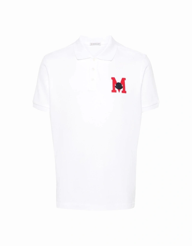 M Logo Pique Polo Shirt White