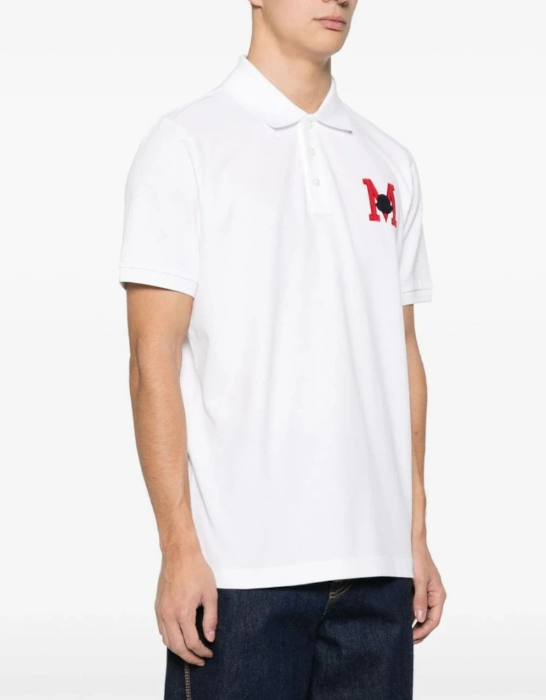 M Logo Pique Polo Shirt White