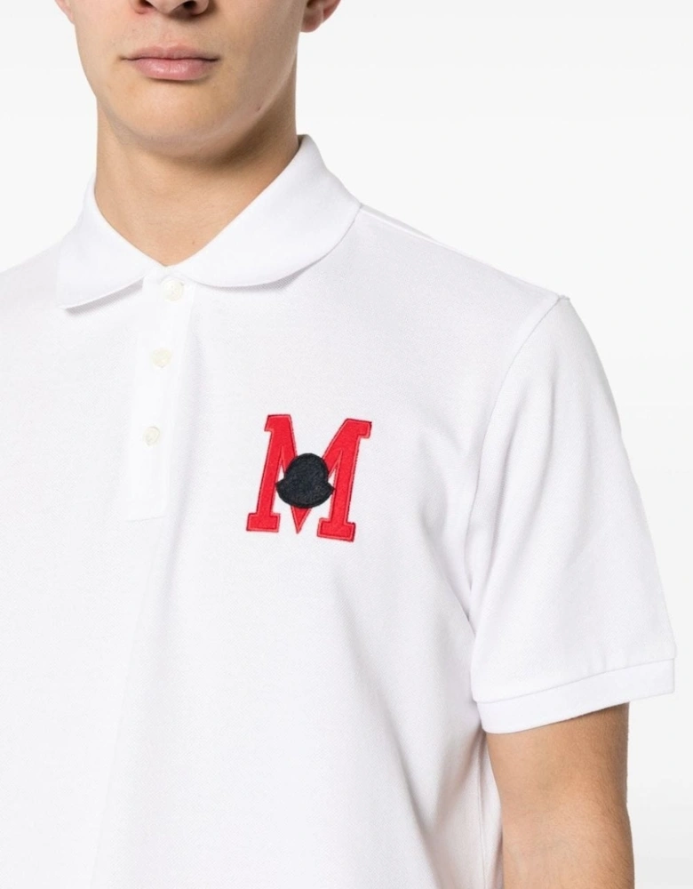 M Logo Pique Polo Shirt White