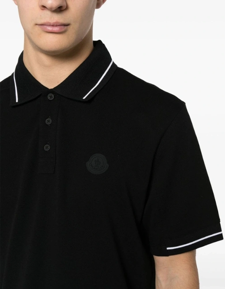 Contrast Trim Polo Shirt Black