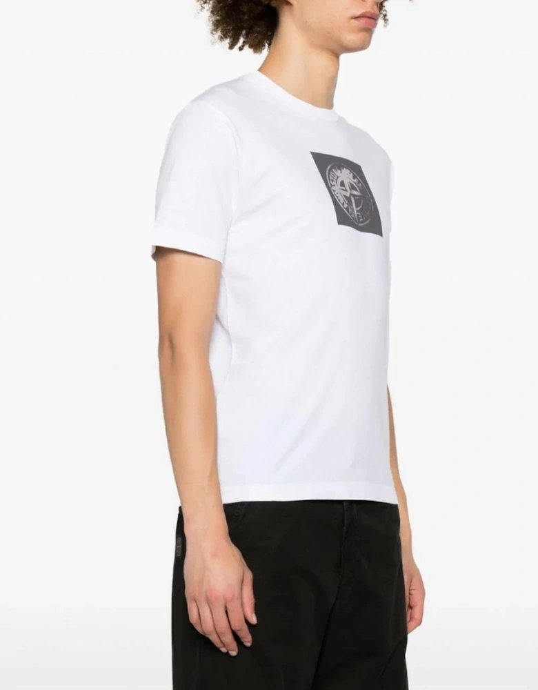 Compass Print Cotton T-shirt White