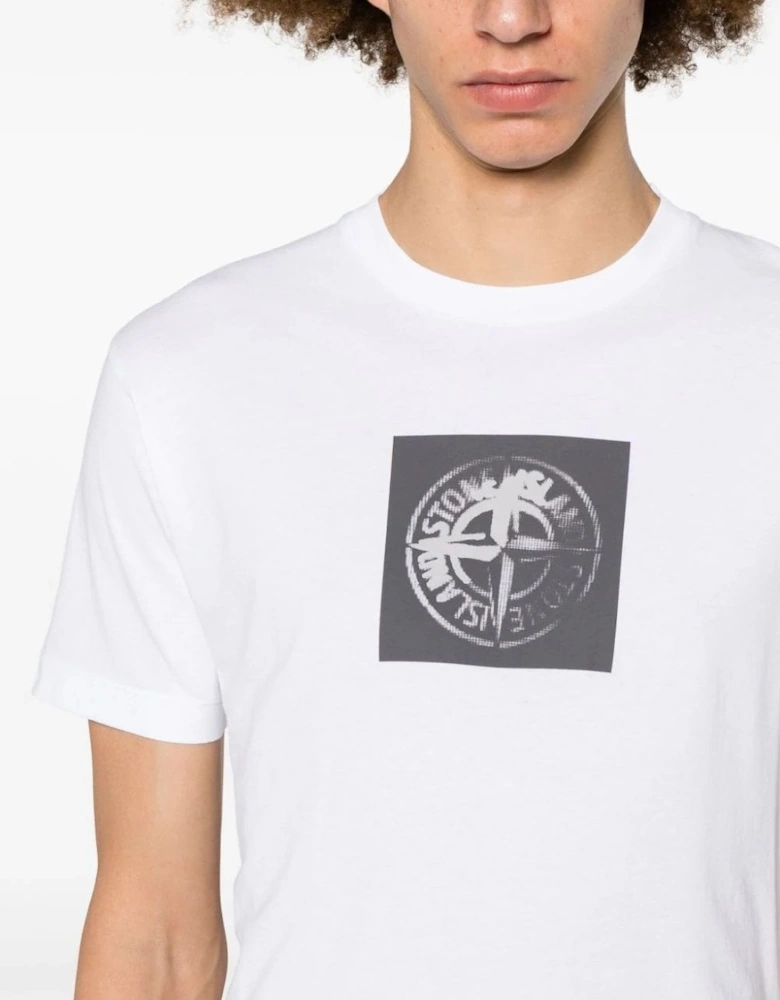 Compass Print Cotton T-shirt White