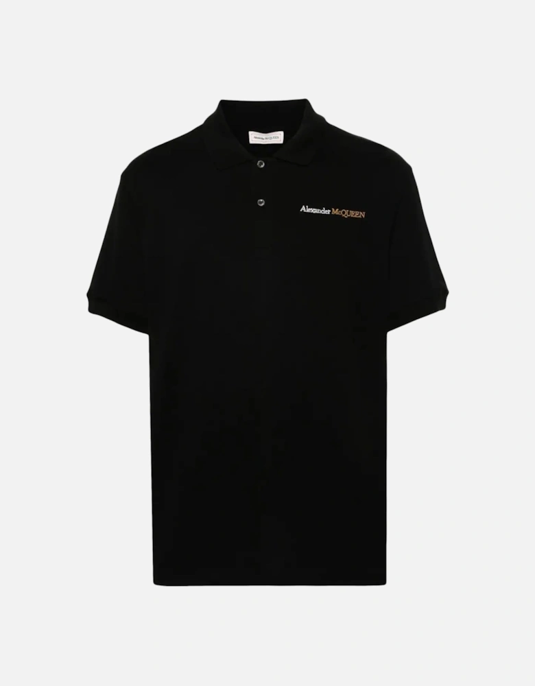 Branded Piquet Polo Shirt Black