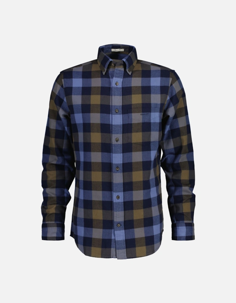 Mens Regular Fit Herringbone Flannel Checked Shirt