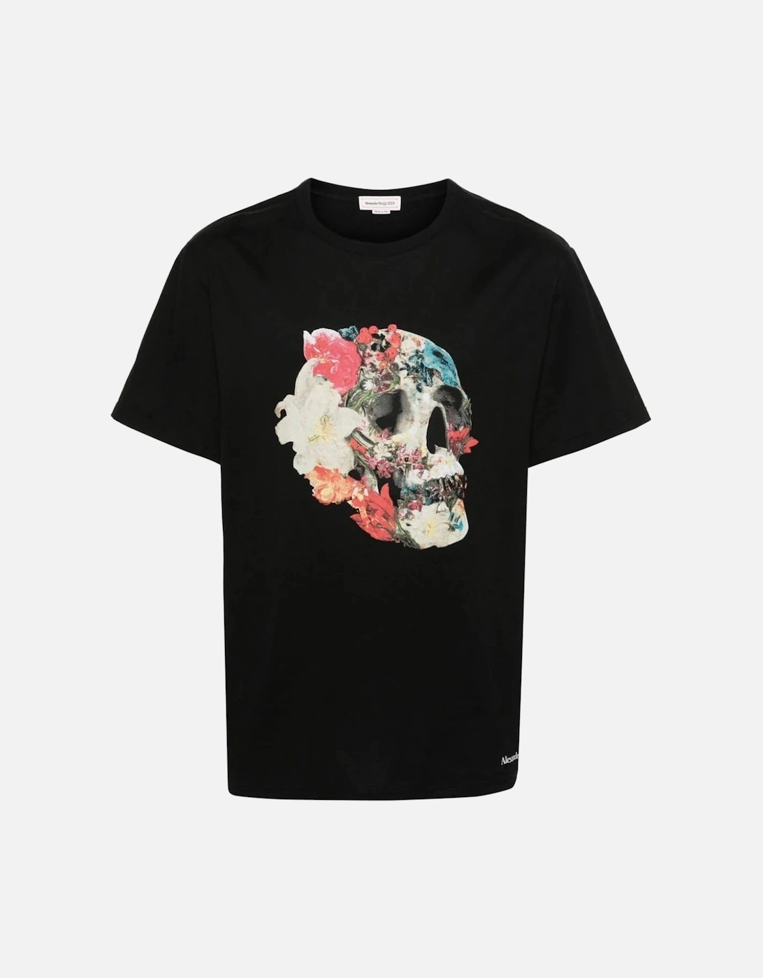 Mix Floral Skull T-shirt Black, 9 of 8