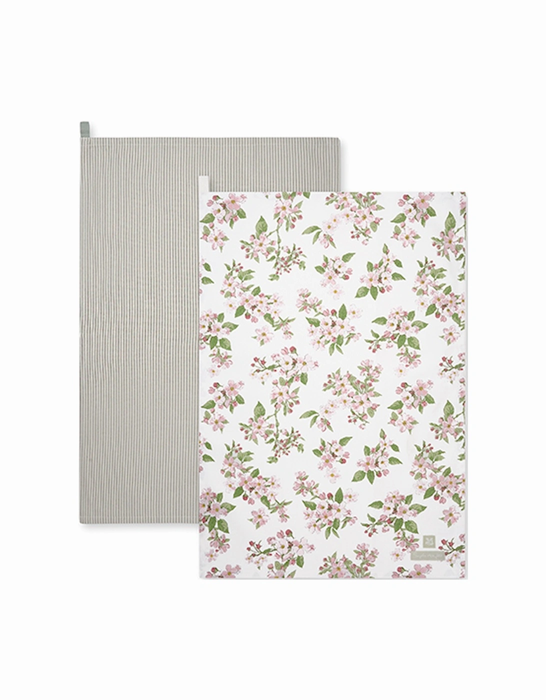 Set of Two Tea Towel Blossom and Stamford Stripe