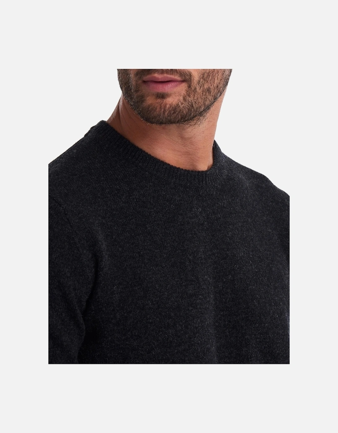 Barour Patch Crew Neck Jumper Charcoal