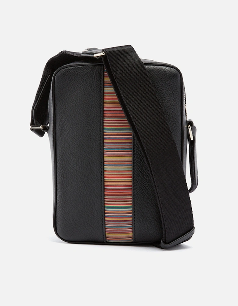 Stripe Leather Messenger Bag