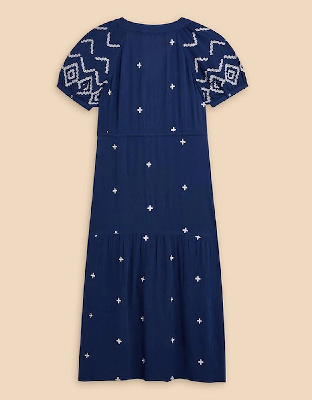 Women's Mauve Embroidered Dress Dusty Blue