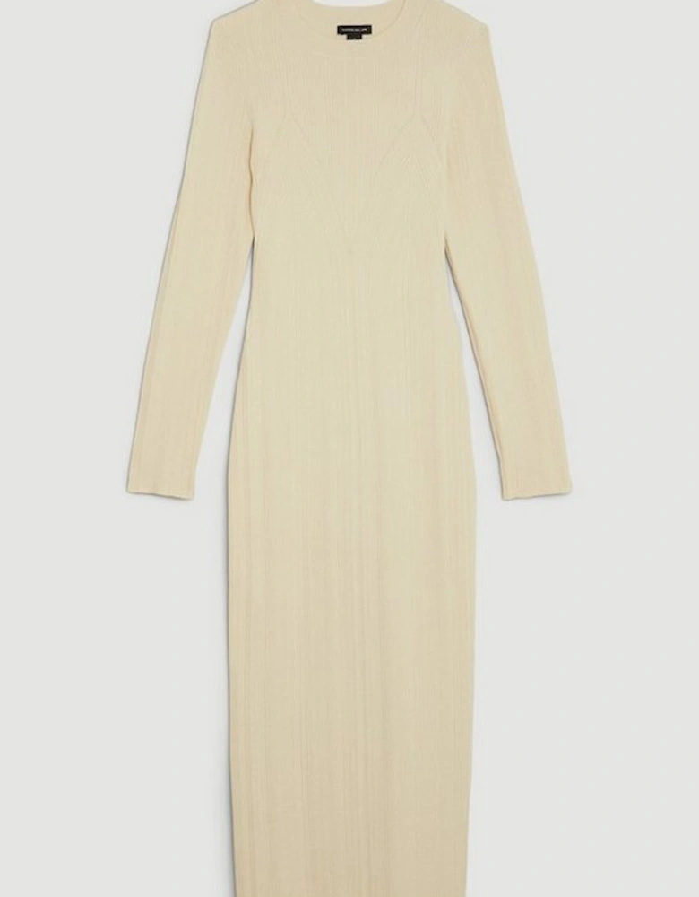 Viscose Blend Rib Knit Midi Dress