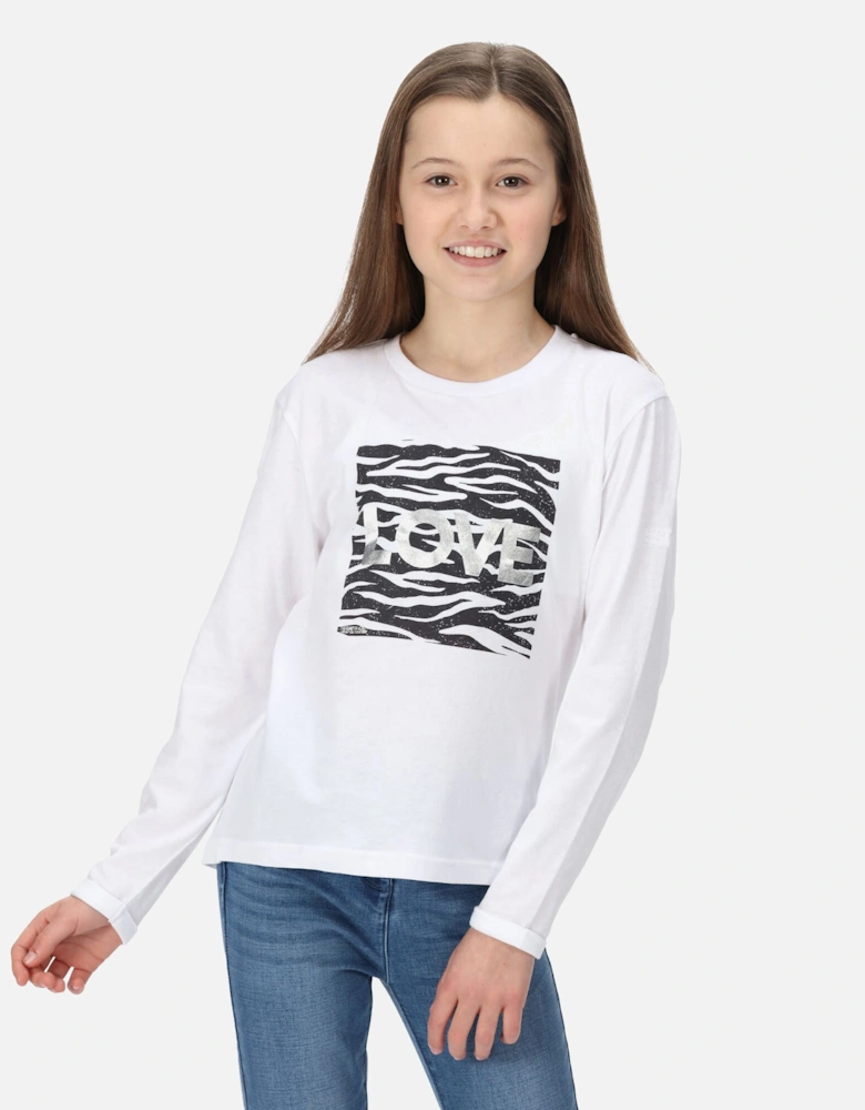 Childrens/Kids Wenbie III Zebra Print Long-Sleeved T-Shirt