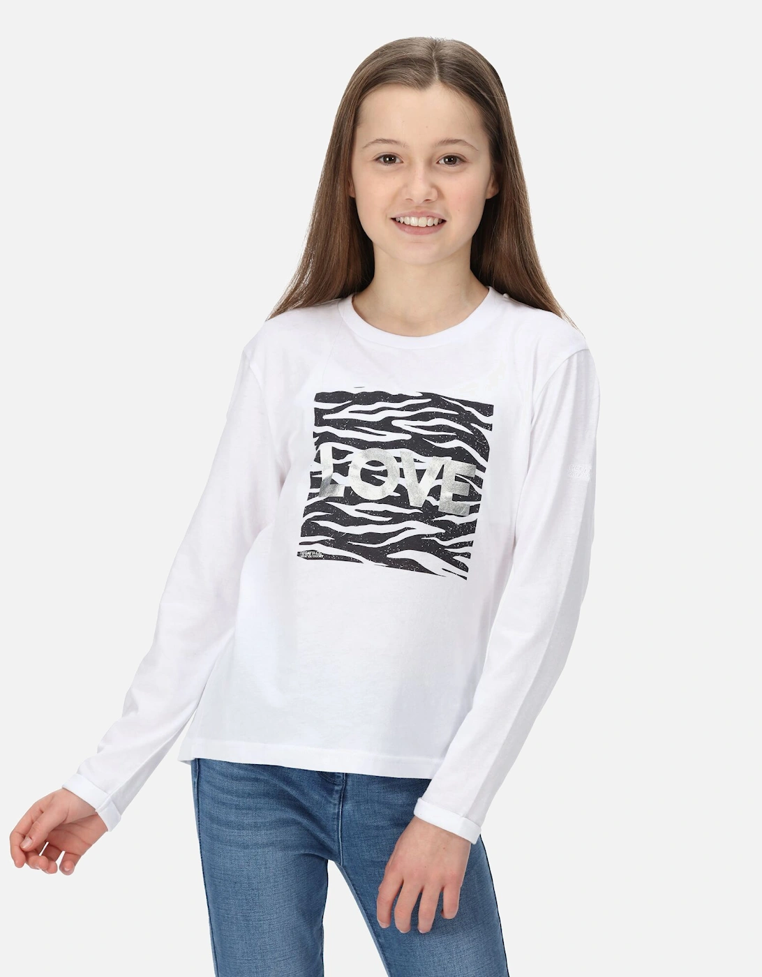 Childrens/Kids Wenbie III Zebra Print Long-Sleeved T-Shirt