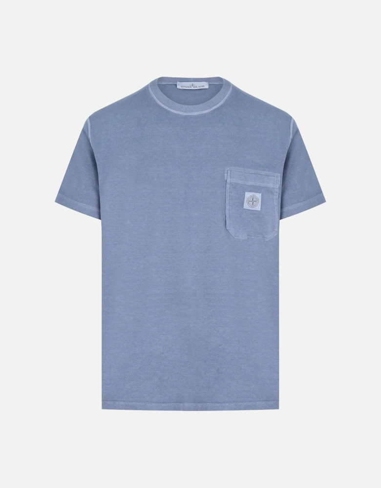 Patch Logo Cotton T-shirt Blue