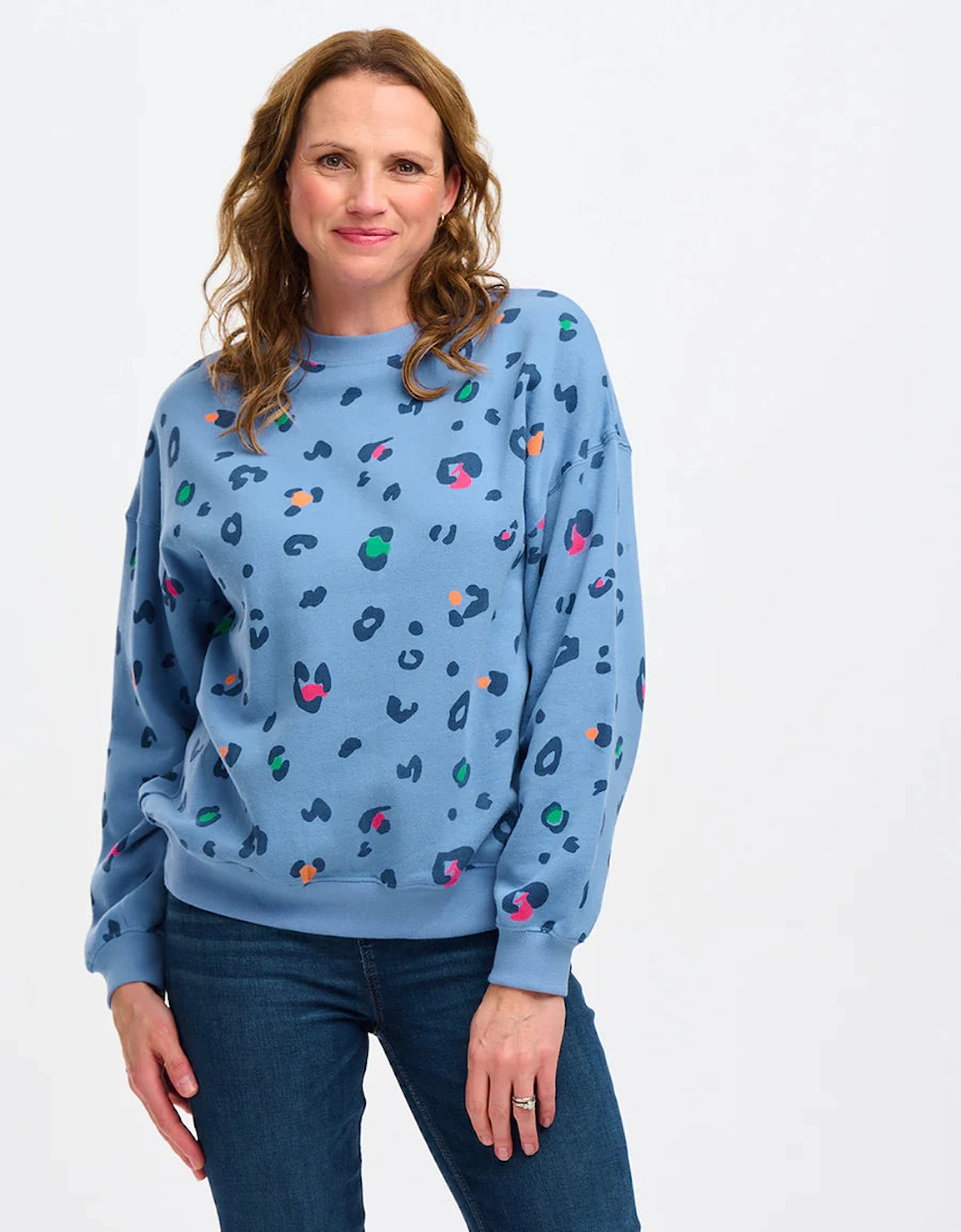 Eadie sweatshirt in colour pop leopard print