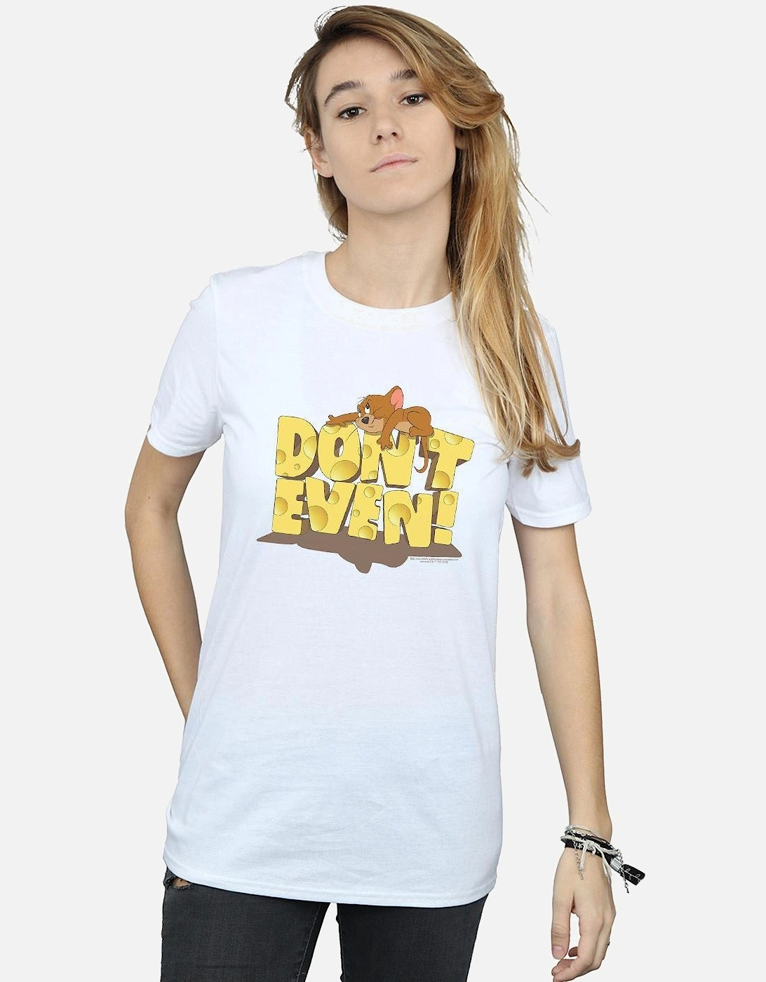 Tom And Jerry Womens/Ladies Don?'t Even Cotton Boyfriend T-Shirt