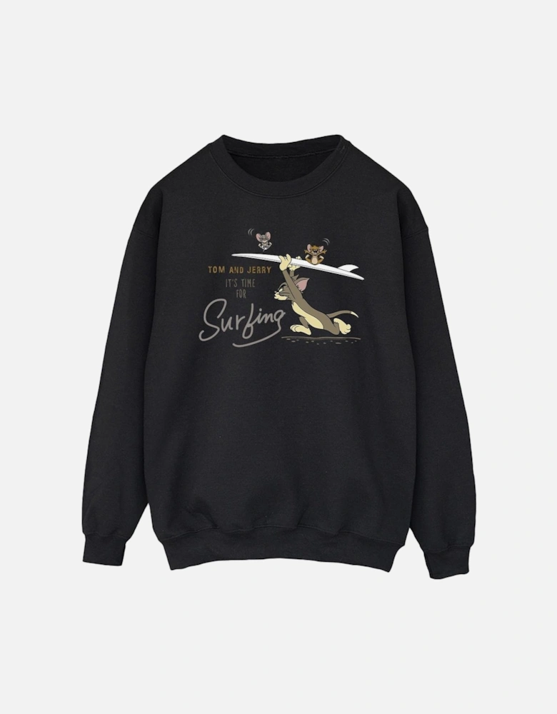 Tom And Jerry Mens It?'s Time For Surfing Sweatshirt