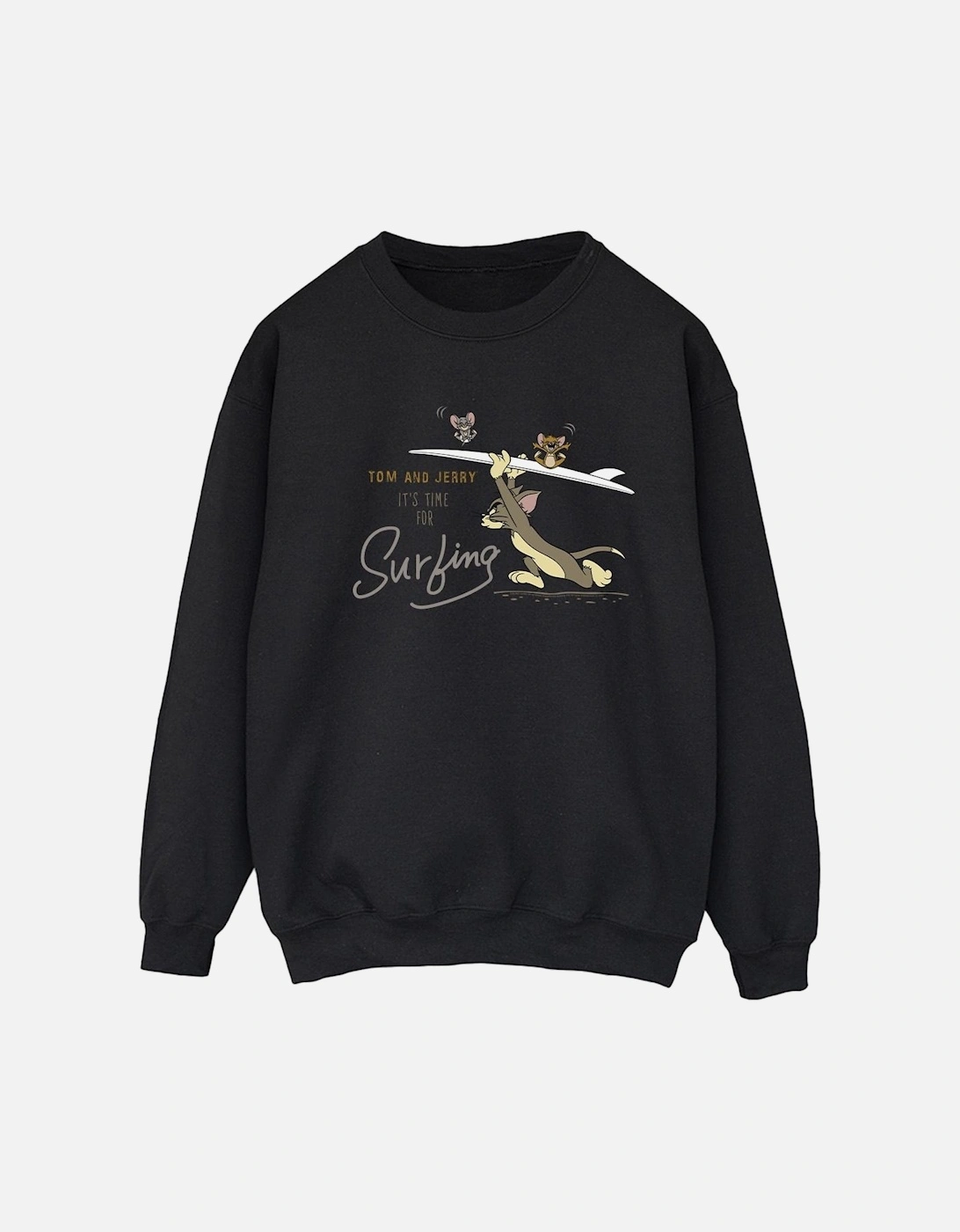 Tom And Jerry Womens/Ladies It?'s Time For Surfing Sweatshirt, 4 of 3