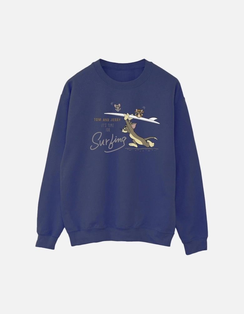 Tom And Jerry Womens/Ladies It?'s Time For Surfing Sweatshirt
