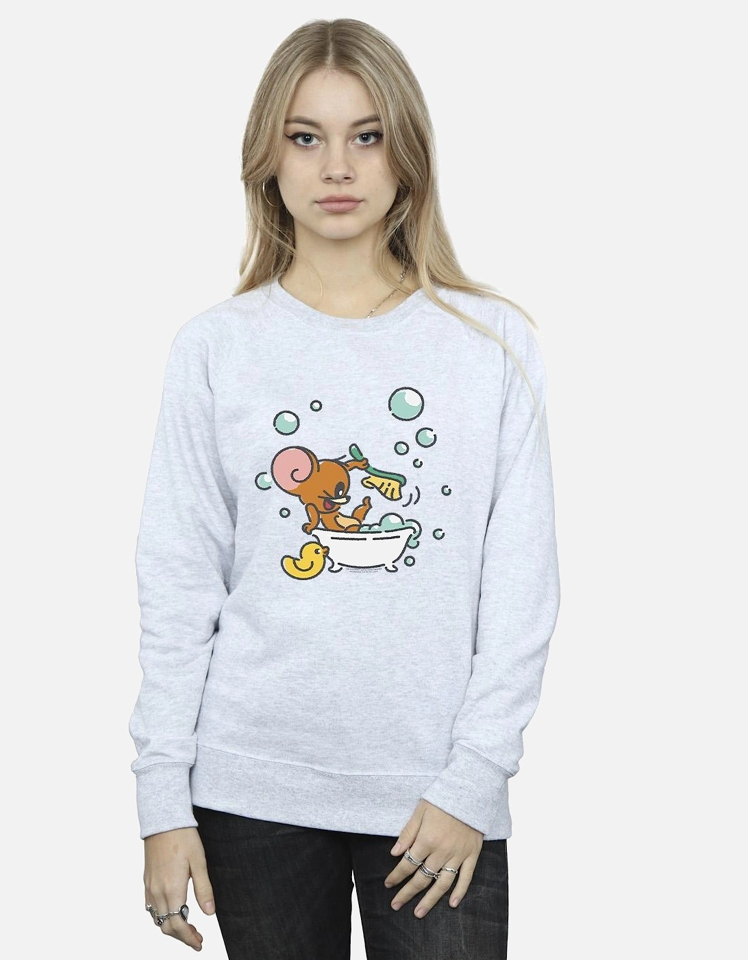 Tom And Jerry Womens/Ladies Bath Time Sweatshirt