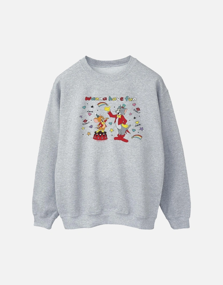 Tom And Jerry Womens/Ladies Wanna Have Fun Sweatshirt