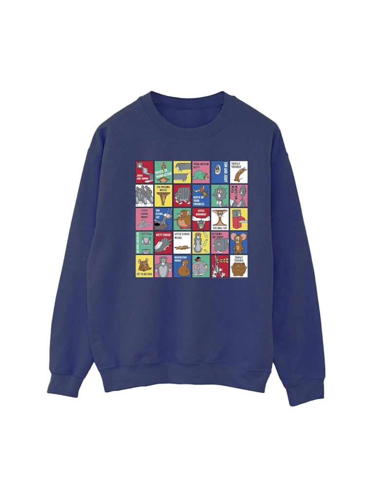 Tom And Jerry Womens/Ladies Grid Squares Sweatshirt