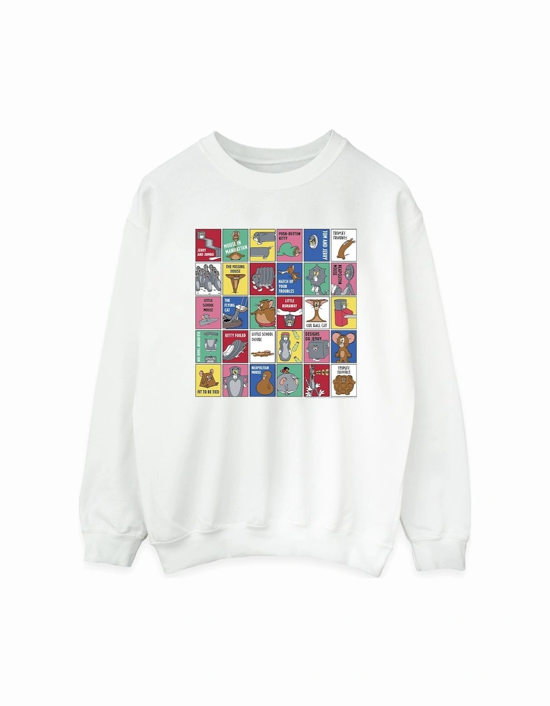 Tom And Jerry Womens/Ladies Grid Squares Sweatshirt, 4 of 3