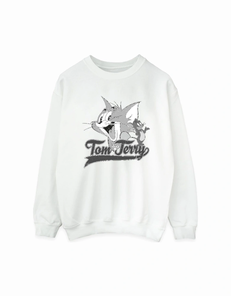 Tom And Jerry Womens/Ladies Greyscale Square Sweatshirt