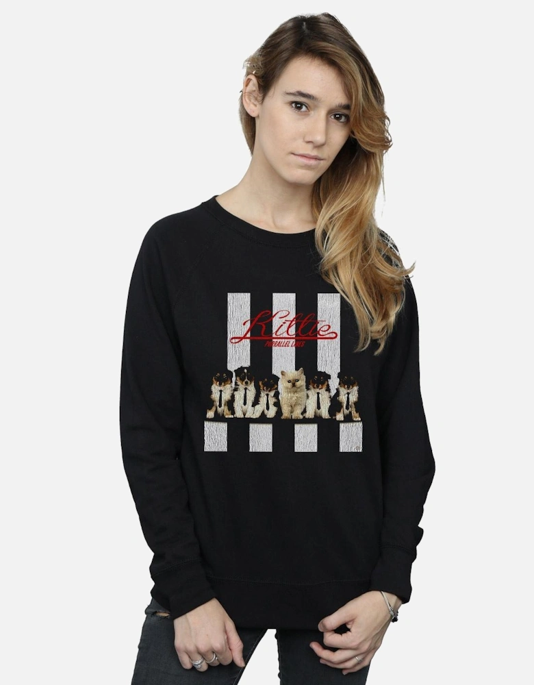 Womens/Ladies Kitty Purrallel Lines Sweatshirt
