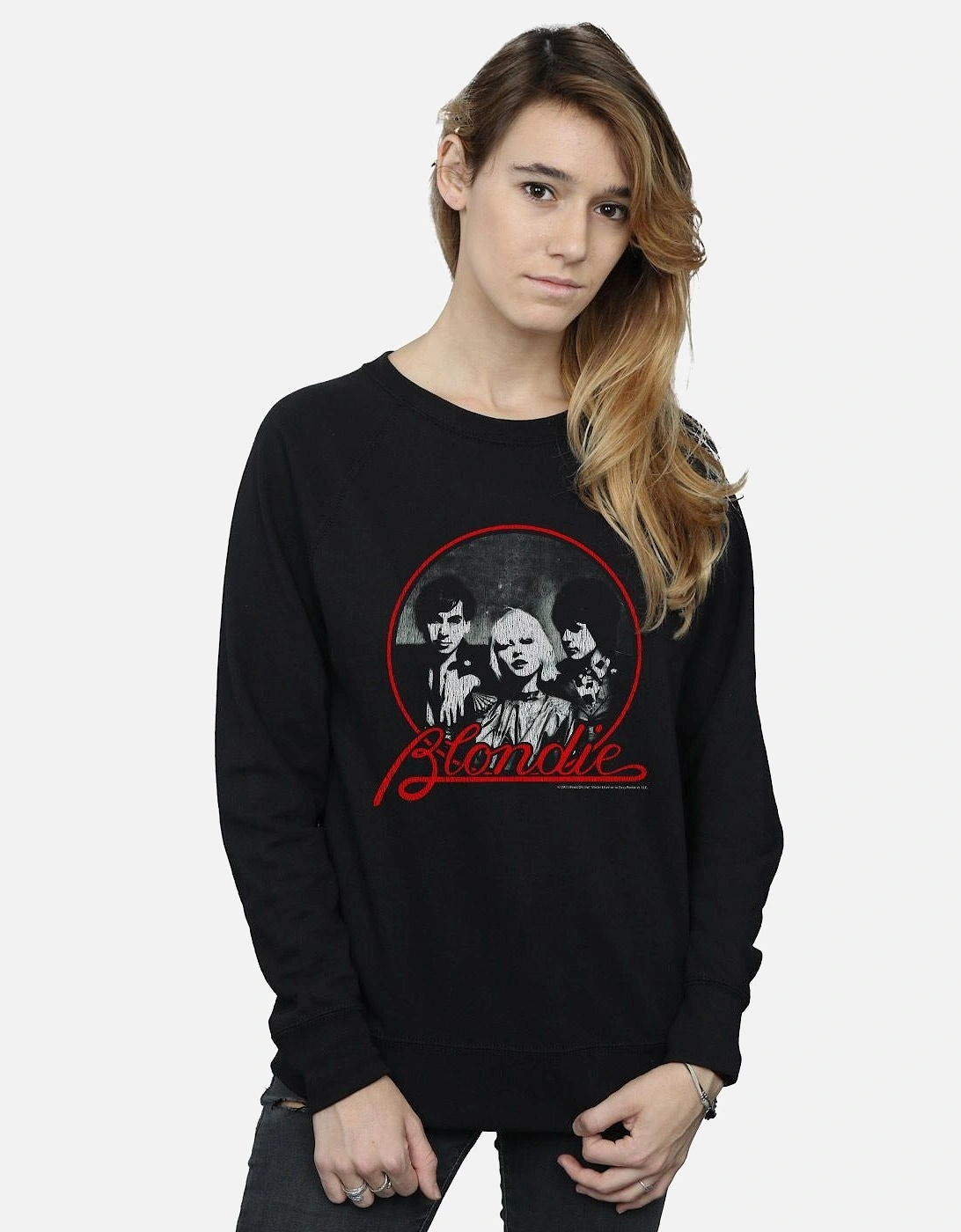 Womens/Ladies Distressed Circle Sweatshirt