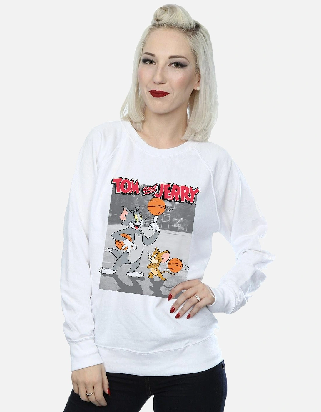 Tom And Jerry Womens/Ladies Basketball Buddies Sweatshirt