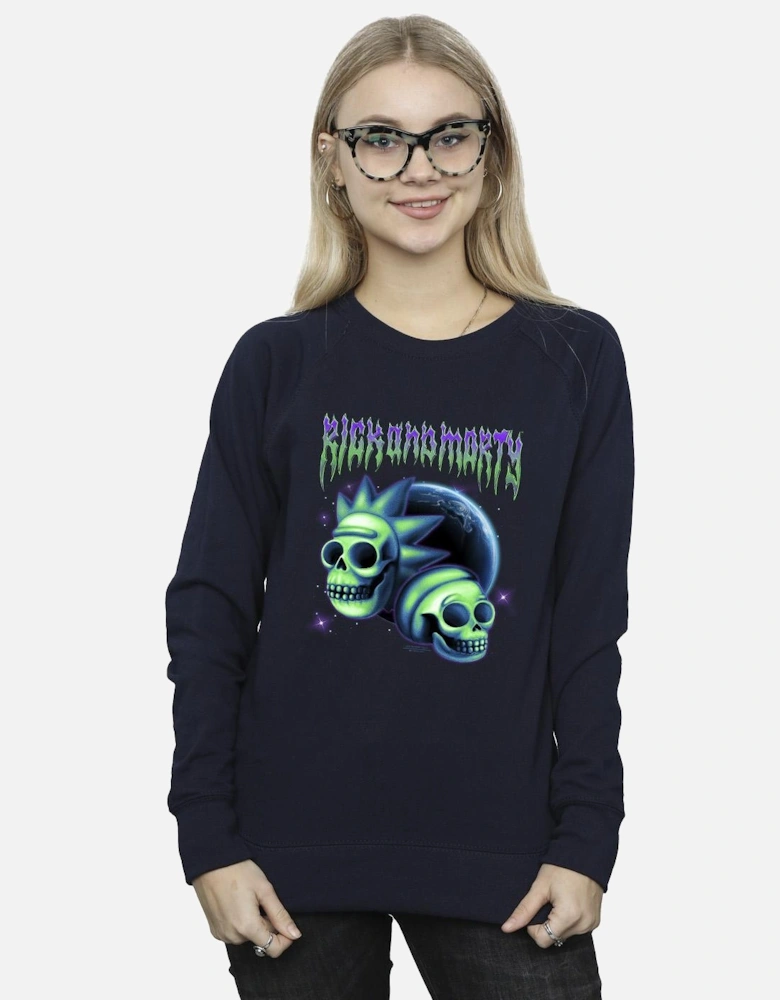 Womens/Ladies Space Skull Sweatshirt