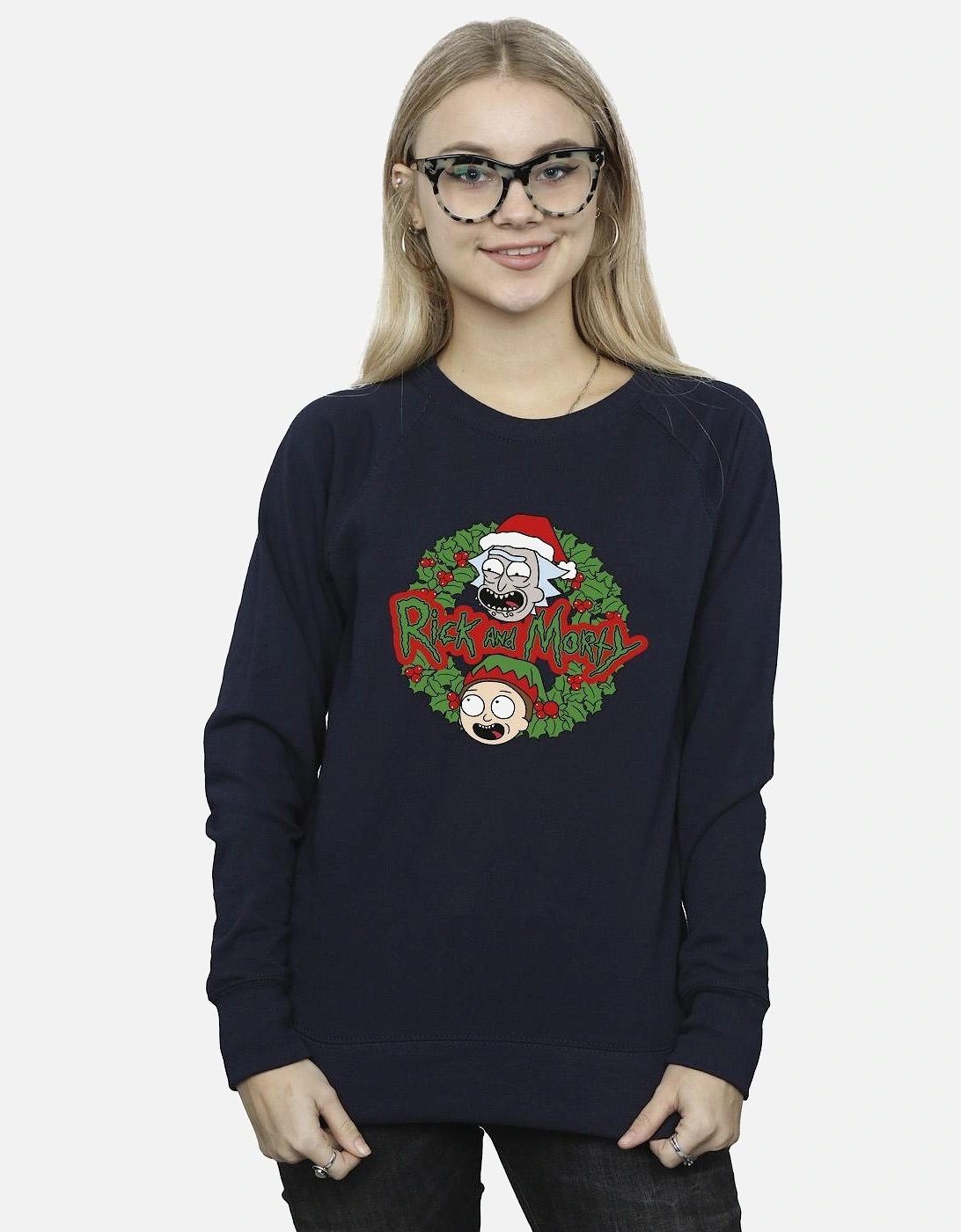 Womens/Ladies Christmas Wreath Sweatshirt
