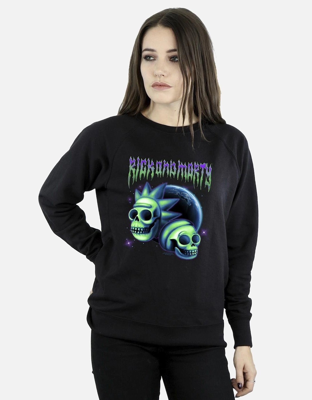 Womens/Ladies Space Skull Sweatshirt