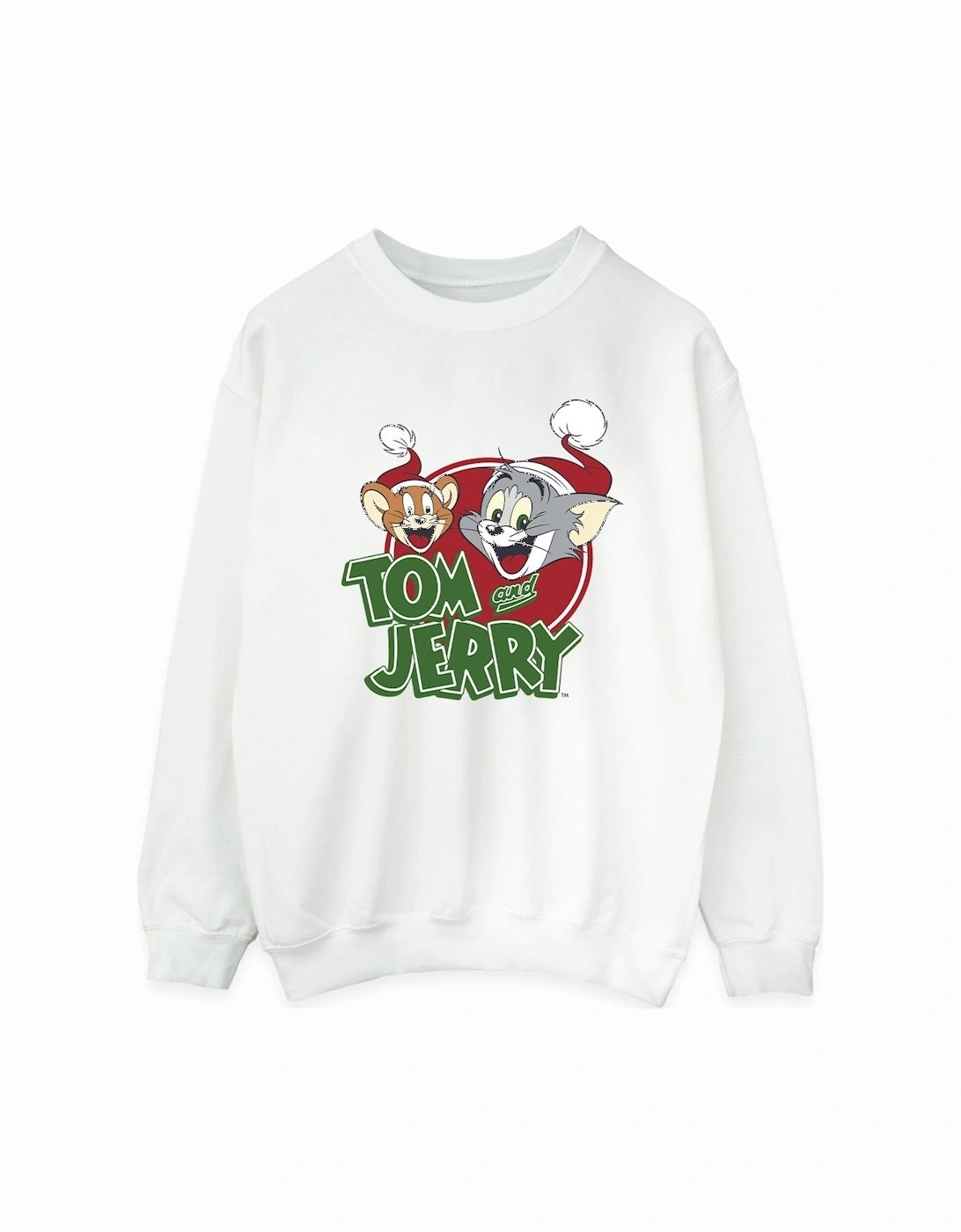 Tom And Jerry Womens/Ladies Christmas Hat Logo Sweatshirt, 4 of 3