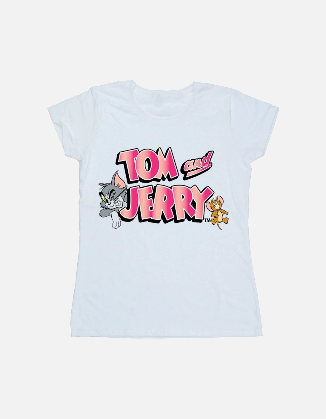 Tom And Jerry Womens/Ladies Gradient Logo Cotton T-Shirt, 4 of 3