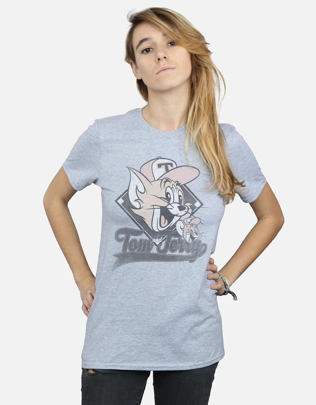 Tom And Jerry Womens/Ladies Baseball Caps Cotton Boyfriend T-Shirt, 6 of 5