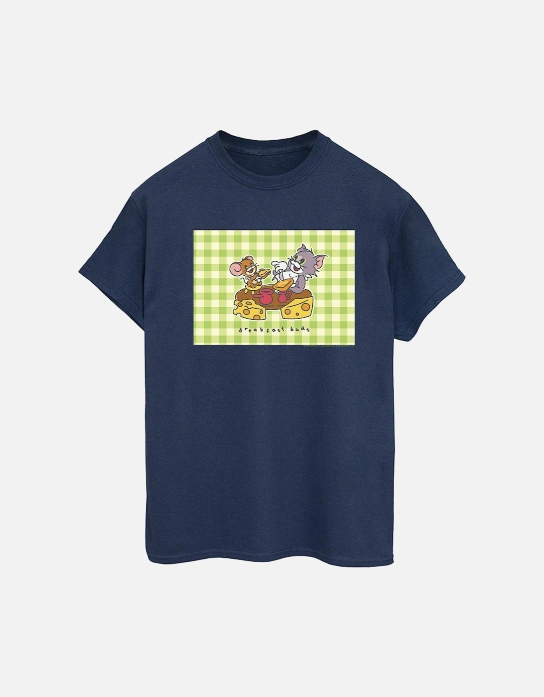 Tom And Jerry Womens/Ladies Breakfast Buds Cotton Boyfriend T-Shirt, 4 of 3