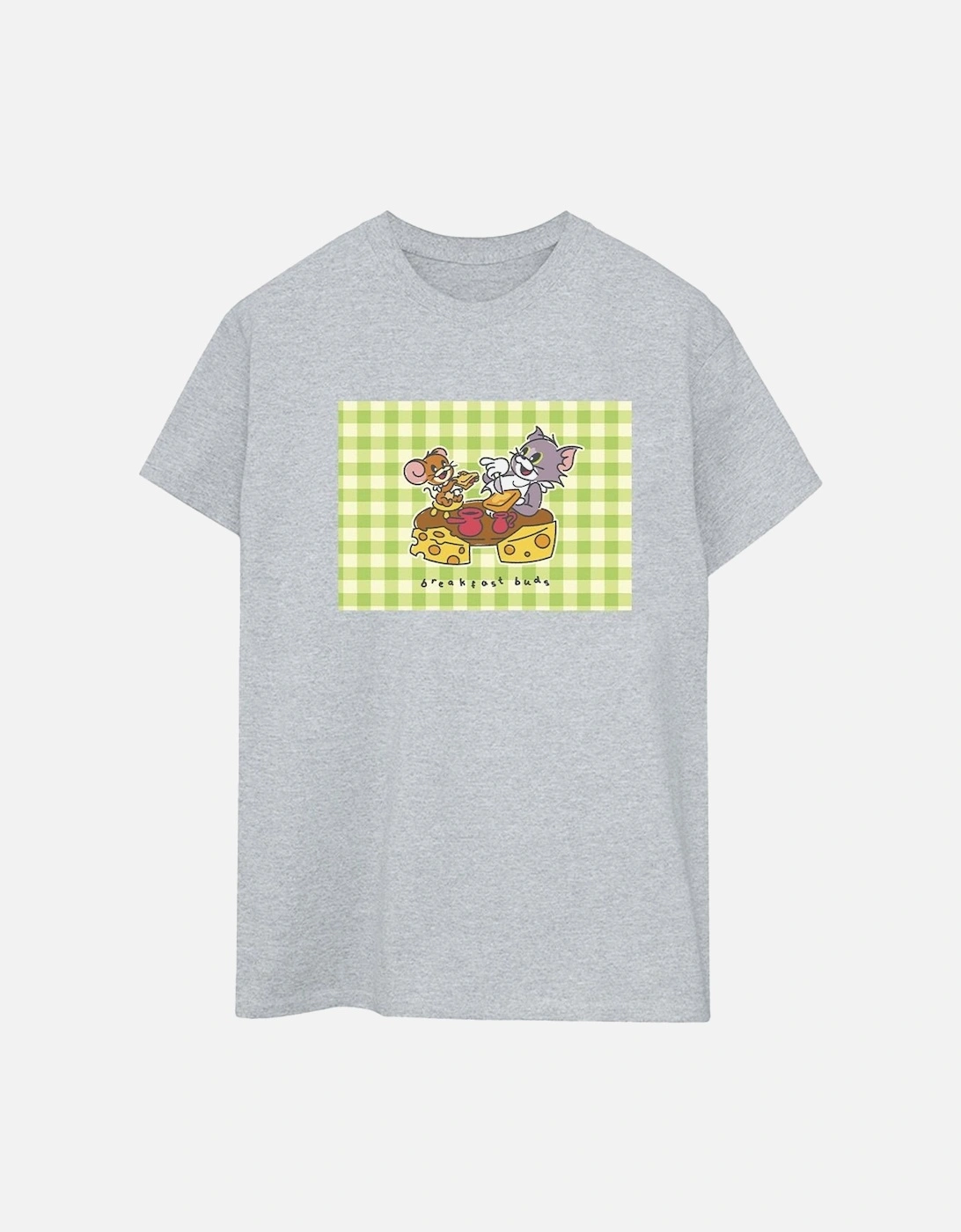 Tom And Jerry Womens/Ladies Breakfast Buds Cotton Boyfriend T-Shirt, 4 of 3