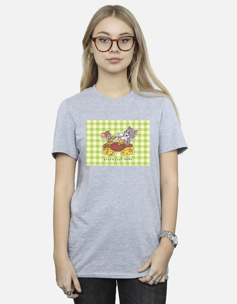Tom And Jerry Womens/Ladies Breakfast Buds Cotton Boyfriend T-Shirt