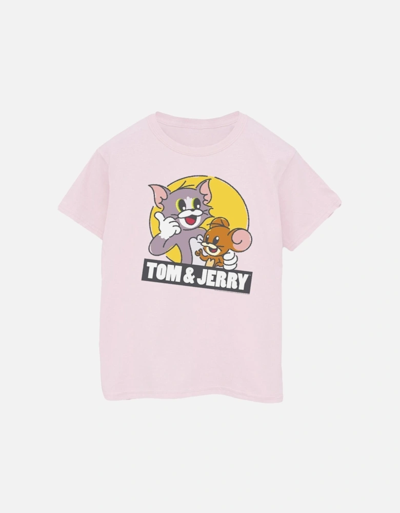 Tom And Jerry Womens/Ladies Sketch Logo Cotton Boyfriend T-Shirt