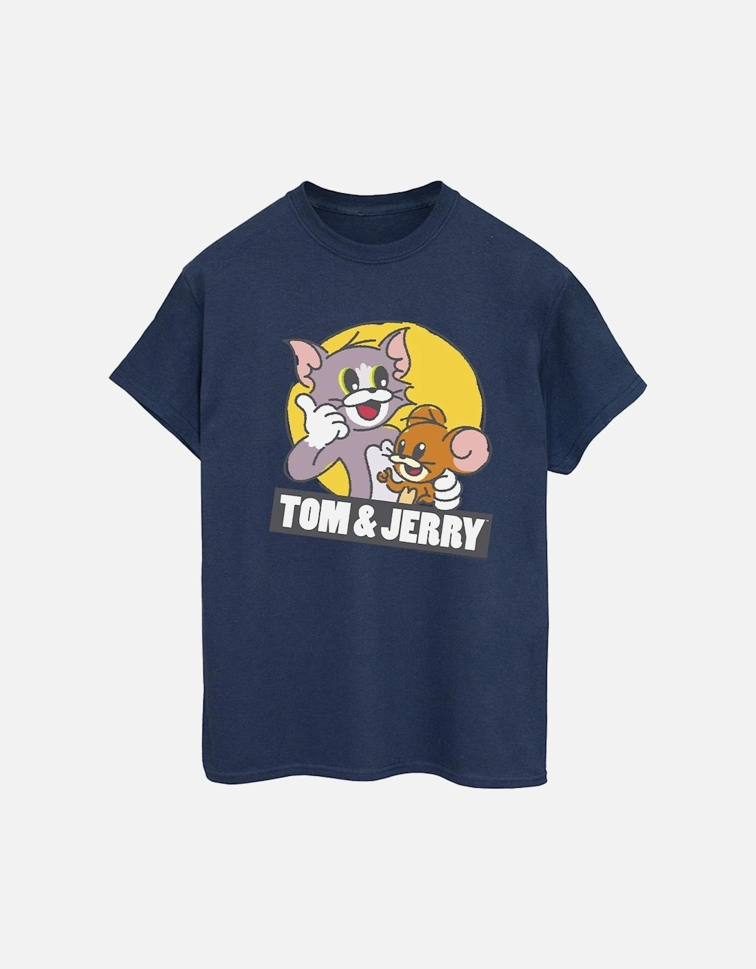 Tom And Jerry Womens/Ladies Sketch Logo Cotton Boyfriend T-Shirt, 4 of 3