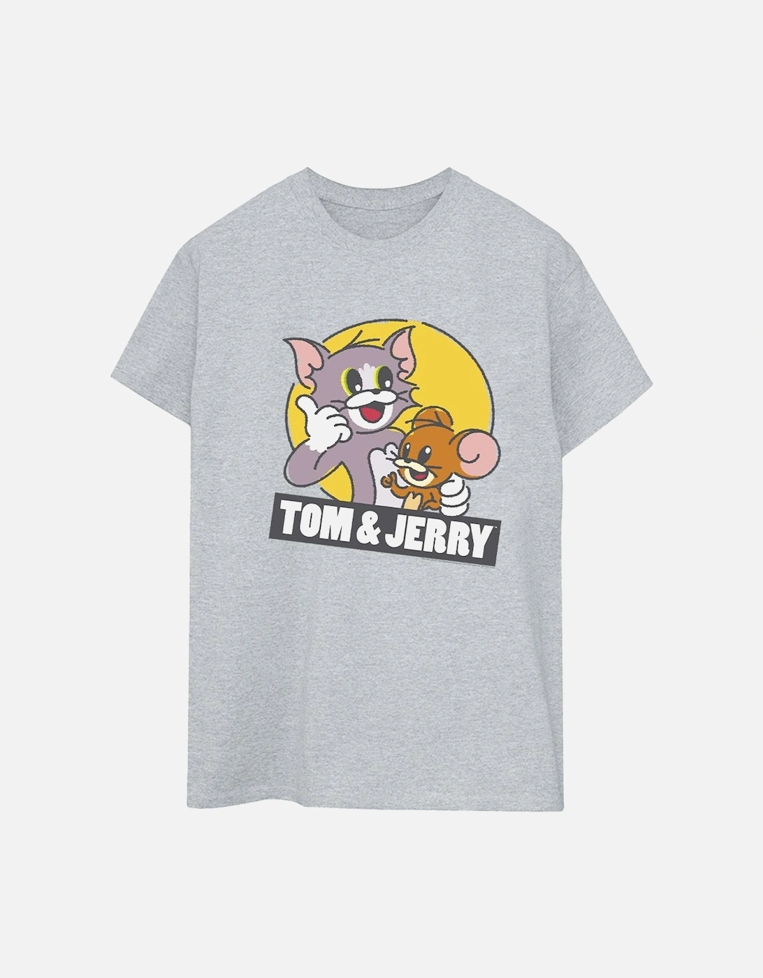 Tom And Jerry Womens/Ladies Sketch Logo Cotton Boyfriend T-Shirt, 4 of 3