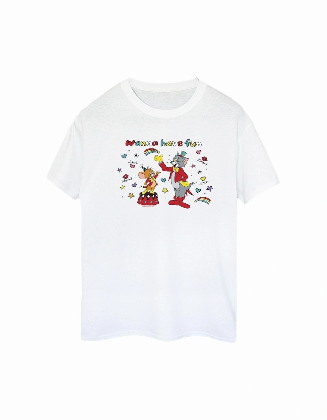 Tom And Jerry Womens/Ladies Wanna Have Fun Cotton Boyfriend T-Shirt, 4 of 3