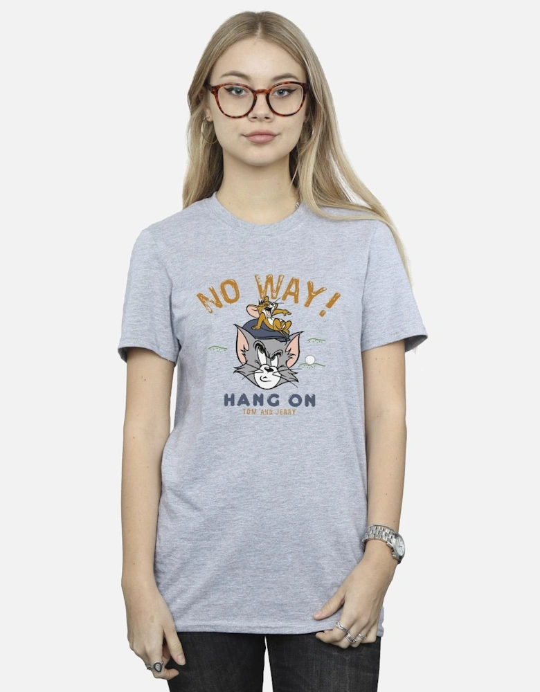 Tom And Jerry Womens/Ladies Hang On Golf Cotton Boyfriend T-Shirt