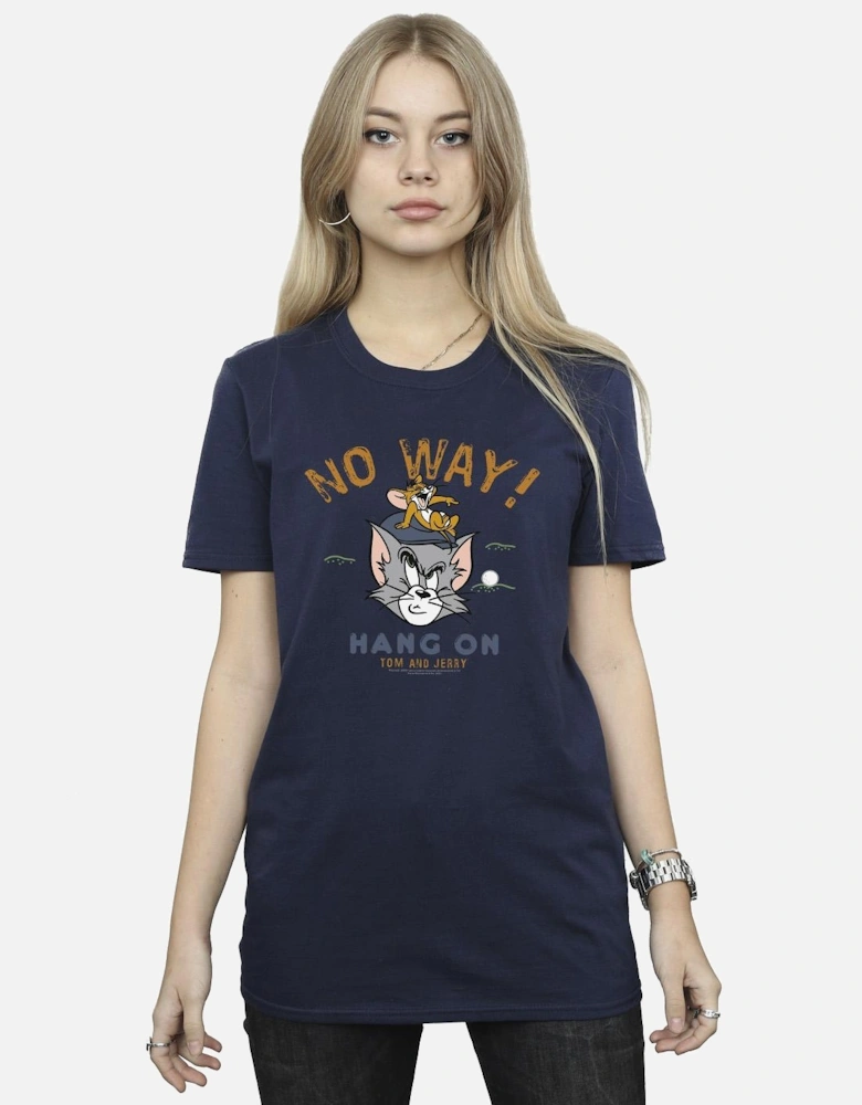 Tom And Jerry Womens/Ladies Hang On Golf Cotton Boyfriend T-Shirt