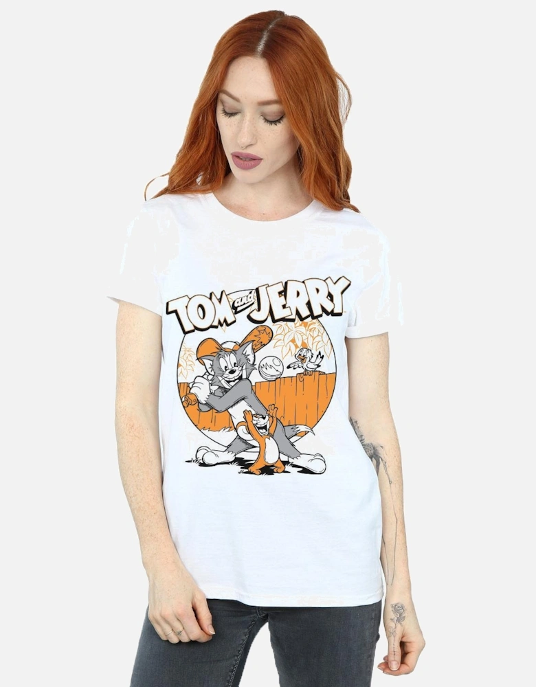 Tom And Jerry Womens/Ladies Play Baseball Cotton Boyfriend T-Shirt