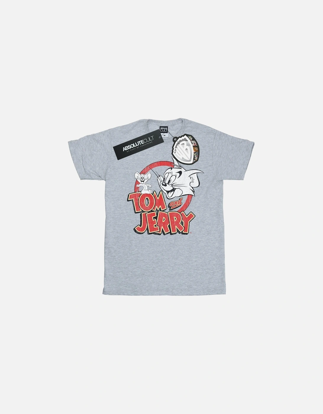 Tom And Jerry Boys Distressed Logo T-Shirt, 4 of 3